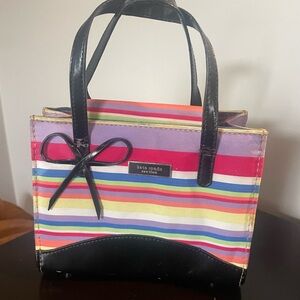 Kate Spade Colorful Striped Tote with Black Accents
